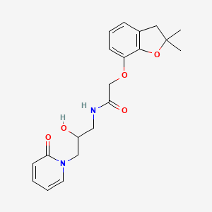 2-[(2,2-Dimethyl-3H-1-benzofuran-7-yl)oxy]-N-[2-hydroxy-3-(2-oxopyridin-1-yl)propyl]acetamide