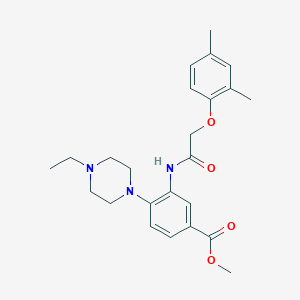 molecular formula C24H31N3O4 B235512 Methyl 3-{[(2,4-dimethylphenoxy)acetyl]amino}-4-(4-ethylpiperazin-1-yl)benzoate 