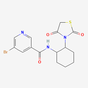 molecular formula C15H16BrN3O3S B2355122 5-bromo-N-(2-(2,4-dioxothiazolidin-3-yl)cyclohexyl)nicotinamide CAS No. 1206996-14-6