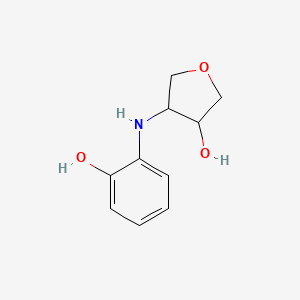 molecular formula C10H13NO3 B2355132 4-[(2-羟基苯基)氨基]氧杂环戊烷-3-醇 CAS No. 2097862-70-7