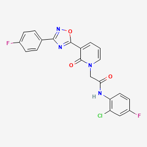 molecular formula C21H13ClF2N4O3 B2355133 N-(2-chloro-4-fluorophenyl)-2-(3-(3-(4-fluorophenyl)-1,2,4-oxadiazol-5-yl)-2-oxopyridin-1(2H)-yl)acetamide CAS No. 1251595-42-2