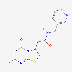 2-(7-methyl-5-oxo-3,5-dihydro-2H-thiazolo[3,2-a]pyrimidin-3-yl)-N-(pyridin-3-ylmethyl)acetamide