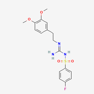 molecular formula C17H20FN3O4S B2355142 N'-[2-(3,4-dimethoxyphenyl)ethyl]-N-(4-fluorobenzenesulfonyl)guanidine CAS No. 869075-48-9