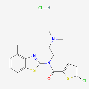 molecular formula C17H19Cl2N3OS2 B2355152 5-chloro-N-(2-(dimethylamino)ethyl)-N-(4-methylbenzo[d]thiazol-2-yl)thiophene-2-carboxamide hydrochloride CAS No. 1215521-43-9