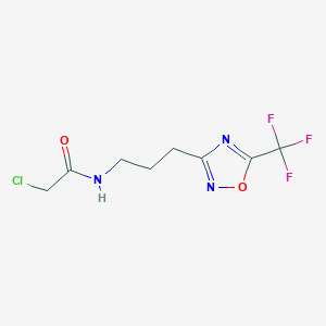 molecular formula C8H9ClF3N3O2 B2355169 2-Chloro-N-[3-[5-(trifluoromethyl)-1,2,4-oxadiazol-3-yl]propyl]acetamide CAS No. 2411252-40-7