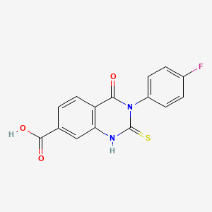 molecular formula C15H9FN2O3S B2355173 3-(4-氟苯基)-4-氧代-2-硫代-3,4-二氢喹唑啉-7-羧酸 CAS No. 438574-40-4