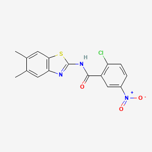 2-chloro-N-(5,6-dimethyl-1,3-benzothiazol-2-yl)-5-nitrobenzamide