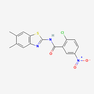 molecular formula C16H12ClN3O3S B2355178 2-chloro-N-(5,6-dimethyl-1,3-benzothiazol-2-yl)-5-nitrobenzamide CAS No. 898372-20-8