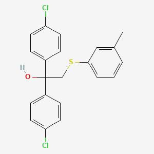 molecular formula C21H18Cl2OS B2355182 1,1-Bis(4-chlorophenyl)-2-[(3-methylphenyl)sulfanyl]-1-ethanol CAS No. 303152-26-3