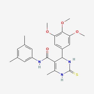 molecular formula C23H27N3O4S B2355195 N-(3,5-二甲基苯基)-6-甲基-2-硫代-4-(3,4,5-三甲氧基苯基)-1,2,3,4-四氢嘧啶-5-甲酰胺 CAS No. 537679-46-2