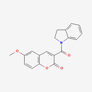 molecular formula C19H15NO4 B2355222 3-(2,3-Dihydro-indole-1-carbonyl)-6-methoxy-chromen-2-one CAS No. 799265-98-8