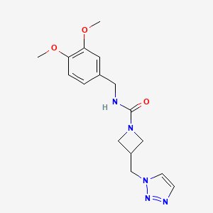 N-[(3,4-Dimethoxyphenyl)methyl]-3-(triazol-1-ylmethyl)azetidine-1-carboxamide