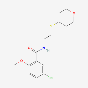 5-chloro-2-methoxy-N-[2-(oxan-4-ylsulfanyl)ethyl]benzamide