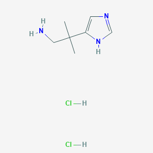 molecular formula C7H15Cl2N3 B2355232 2-(1H-咪唑-5-基)-2-甲基丙-1-胺；二盐酸盐 CAS No. 36376-53-1