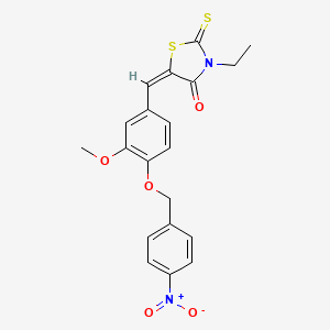 3-Ethyl-5-((3-methoxy-4-((4-nitrophenyl)methoxy)phenyl)methylene)-2-thioxo-1,3-thiazolidin-4-one