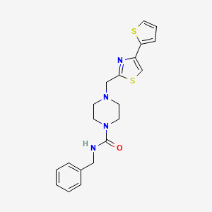 molecular formula C20H22N4OS2 B2355254 N-benzyl-4-((4-(thiophen-2-yl)thiazol-2-yl)methyl)piperazine-1-carboxamide CAS No. 1171374-45-0