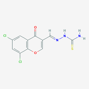 molecular formula C11H7Cl2N3O2S B2355255 6,8-dichloro-4H-chromen-4-one-3-carboxaldehyde thiosemicarbazide CAS No. 1025250-82-1
