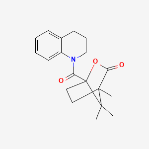 molecular formula C19H23NO3 B2355259 4-(3,4-dihydro-2H-quinoline-1-carbonyl)-1,7,7-trimethyl-3-oxabicyclo[2.2.1]heptan-2-one CAS No. 301860-21-9