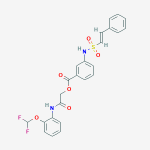 [2-[2-(difluoromethoxy)anilino]-2-oxoethyl] 3-[[(E)-2-phenylethenyl]sulfonylamino]benzoate