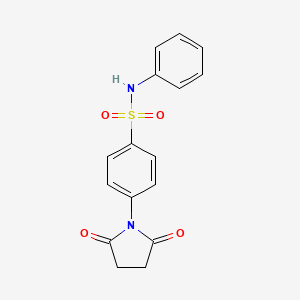 molecular formula C16H14N2O4S B2355266 4-(2,5-ジオキソピロリジン-1-イル)-N-フェニルベンゼンスルホンアミド CAS No. 112167-37-0