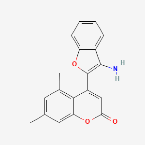 molecular formula C19H15NO3 B2355270 4-(3-Aminobenzo[d]furan-2-yl)-5,7-dimethylchromen-2-one CAS No. 890634-10-3
