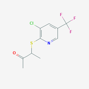 molecular formula C10H9ClF3NOS B2355285 3-{[3-Chloro-5-(trifluoromethyl)-2-pyridinyl]sulfanyl}-2-butanone CAS No. 321430-99-3
