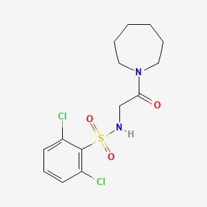 molecular formula C14H18Cl2N2O3S B2355288 N-[2-(1-azepanyl)-2-oxoethyl]-2,6-dichlorobenzenesulfonamide CAS No. 690647-29-1