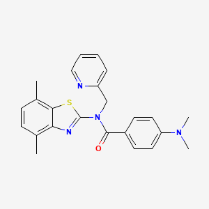 4-(dimethylamino)-N-(4,7-dimethylbenzo[d]thiazol-2-yl)-N-(pyridin-2-ylmethyl)benzamide
