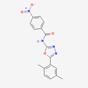 molecular formula C17H14N4O4 B2355290 N-[5-(2,5-dimethylphenyl)-1,3,4-oxadiazol-2-yl]-4-nitrobenzamide CAS No. 891117-05-8