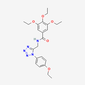 molecular formula C23H29N5O5 B2355292 3,4,5-triethoxy-N-((1-(4-ethoxyphenyl)-1H-tetrazol-5-yl)methyl)benzamide CAS No. 1005303-26-3