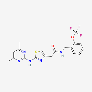 2-(2-((4,6-dimethylpyrimidin-2-yl)amino)thiazol-4-yl)-N-(2-(trifluoromethoxy)benzyl)acetamide