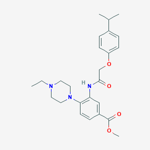 molecular formula C25H33N3O4 B235530 Methyl 4-(4-ethyl-1-piperazinyl)-3-{[(4-isopropylphenoxy)acetyl]amino}benzoate 