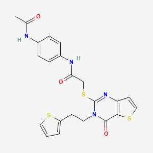 N-[4-(acetylamino)phenyl]-2-({4-oxo-3-[2-(thiophen-2-yl)ethyl]-3,4-dihydrothieno[3,2-d]pyrimidin-2-yl}sulfanyl)acetamide