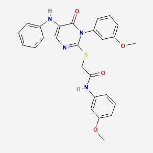 molecular formula C26H22N4O4S B2355308 N-(3-甲氧基苯基)-2-((3-(3-甲氧基苯基)-4-氧代-4,5-二氢-3H-嘧啶并[5,4-b]吲哚-2-基)硫代)乙酰胺 CAS No. 536706-77-1