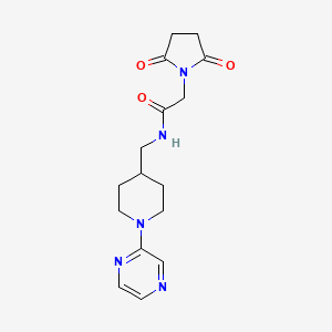 2-(2,5-dioxopyrrolidin-1-yl)-N-((1-(pyrazin-2-yl)piperidin-4-yl)methyl)acetamide