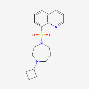 molecular formula C18H23N3O2S B2355312 8-((4-环丁基-1,4-二氮杂环-1-基)磺酰基)喹啉 CAS No. 2320821-94-9