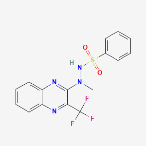 molecular formula C16H13F3N4O2S B2355313 N'-methyl-N'-[3-(trifluoromethyl)quinoxalin-2-yl]benzenesulfonohydrazide CAS No. 343372-58-7