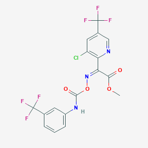 methyl (2Z)-2-[3-chloro-5-(trifluoromethyl)pyridin-2-yl]-2-[({[3-(trifluoromethyl)phenyl]carbamoyl}oxy)imino]acetate