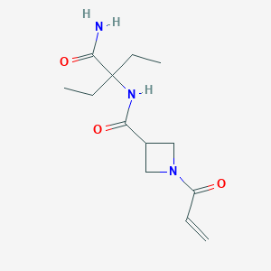 molecular formula C13H21N3O3 B2355329 N-(3-Carbamoylpentan-3-yl)-1-prop-2-enoylazetidine-3-carboxamide CAS No. 2249632-70-8