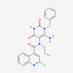 molecular formula C24H22ClN5O3 B2355331 N-(6-amino-1-benzyl-2,4-dioxo-1,2,3,4-tetrahydropyrimidin-5-yl)-2-chloro-N-propylquinoline-4-carboxamide CAS No. 1090969-84-8