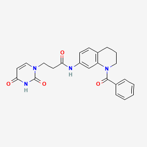 molecular formula C23H22N4O4 B2355332 N-(1-benzoyl-1,2,3,4-tetrahydroquinolin-7-yl)-3-(2,4-dioxo-3,4-dihydropyrimidin-1(2H)-yl)propanamide CAS No. 1251564-72-3