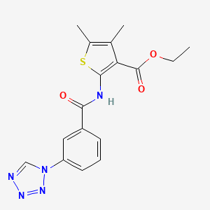 molecular formula C17H17N5O3S B2355333 ethyl 2-(3-(1H-tetrazol-1-yl)benzamido)-4,5-dimethylthiophene-3-carboxylate CAS No. 915891-12-2