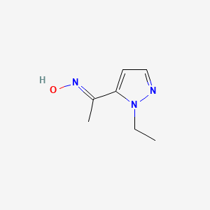 molecular formula C7H11N3O B2355336 (1E)-1-(1-Ethyl-1H-pyrazol-5-yl)ethanone oxime CAS No. 1883292-43-0