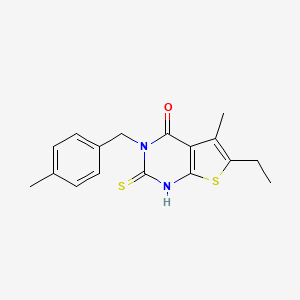 6-ethyl-5-methyl-3-[(4-methylphenyl)methyl]-2-sulfanyl-3H,4H-thieno[2,3-d]pyrimidin-4-one