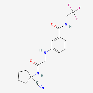 molecular formula C17H19F3N4O2 B2355343 3-({[(1-cyanocyclopentyl)carbamoyl]methyl}amino)-N-(2,2,2-trifluoroethyl)benzamide CAS No. 1208788-73-1
