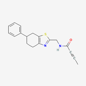 molecular formula C18H18N2OS B2355344 N-[(6-Phenyl-4,5,6,7-tetrahydro-1,3-benzothiazol-2-yl)methyl]but-2-ynamide CAS No. 2411195-47-4