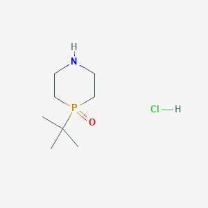 molecular formula C8H19ClNOP B2355347 4-叔丁基-1,4lambda5-氮杂膦环-4-氧化物；盐酸盐 CAS No. 2460754-59-8