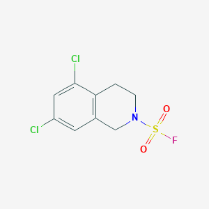 molecular formula C9H8Cl2FNO2S B2355353 5,7-Dichloro-3,4-dihydro-1H-isoquinoline-2-sulfonyl fluoride CAS No. 2411270-69-2