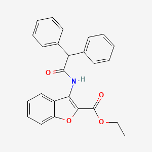 molecular formula C25H21NO4 B2355355 3-(2,2-diphénylacétamido)benzofurane-2-carboxylate d'éthyle CAS No. 477500-48-4