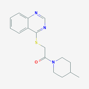 molecular formula C16H19N3OS B2355364 1-(4-methylpiperidin-1-yl)-2-(quinazolin-4-ylsulfanyl)ethan-1-one CAS No. 748783-72-4